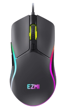 MOUSE EZMI ALAMBRICO EZ GAMER ILUMINACION RGB 6 BOT. 7200 DPI USB – NEGRO