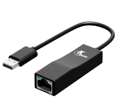 ADAPTADOR XTECH USB-A 3.0 MACHO A RJ45 HEMBRA – NEGRO