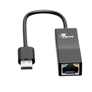 ADAPTADOR XTECH USB-A 3.0 MACHO A RJ45 HEMBRA – NEGRO
