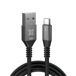 CABLE KLIP XTREME USB-A MACHO a USB-C MACHO 6 PIES (1.8m) CARGA RAPIDA 30W 480 MBPS