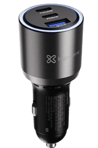 CARGADOR DE CARRO KLIP XTREME 140W CARGA RAPIDA HASTA LAPTOP 2 USB-C Y 1 USB-A