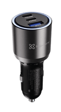 CARGADOR DE CARRO KLIP XTREME 140W CARGA RAPIDA HASTA LAPTOP 2 USB-C Y 1 USB-A