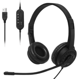 AUDIFONO + MICROFONO EZMI USB ON EAR – NEGRO