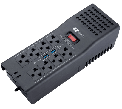 REGULADOR DE VOLTAJE EZ POWER 1200VA/600W 8 TOMAS + 2 USB 120V