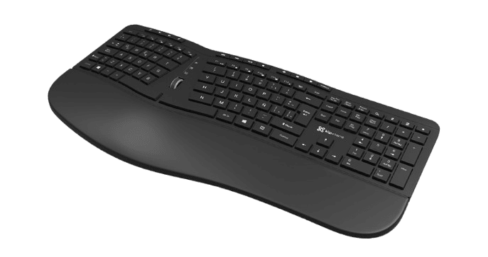 TECLADO KLIP XTREME INALAMBRICO ERGONOMICO TRANSCEND USB NEGRO